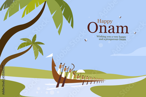 Traditionally dressed oarsmen rowing a snake boat during the 'Onam' festival.Onam is the popular festival in Kerala, India