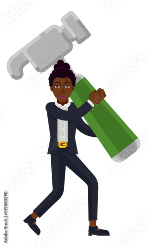 Black Business Woman With G...