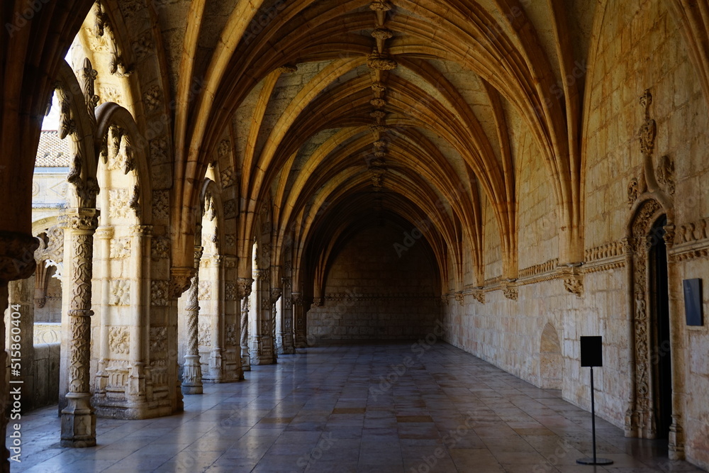 Mosteiro dos Jeronimos cloister view, Lisboa, Portugal