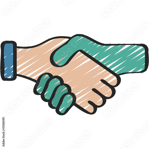 Alien Human Hand Shake Icon