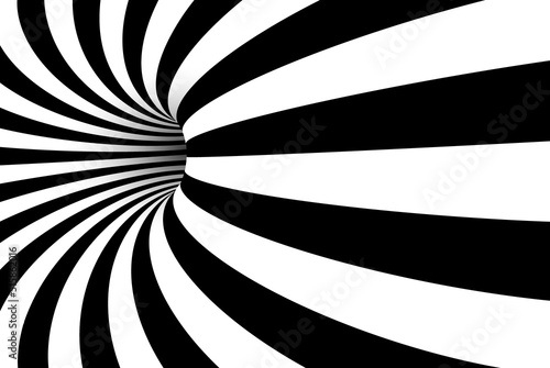 Black and white optical illusion. Abstract vector background