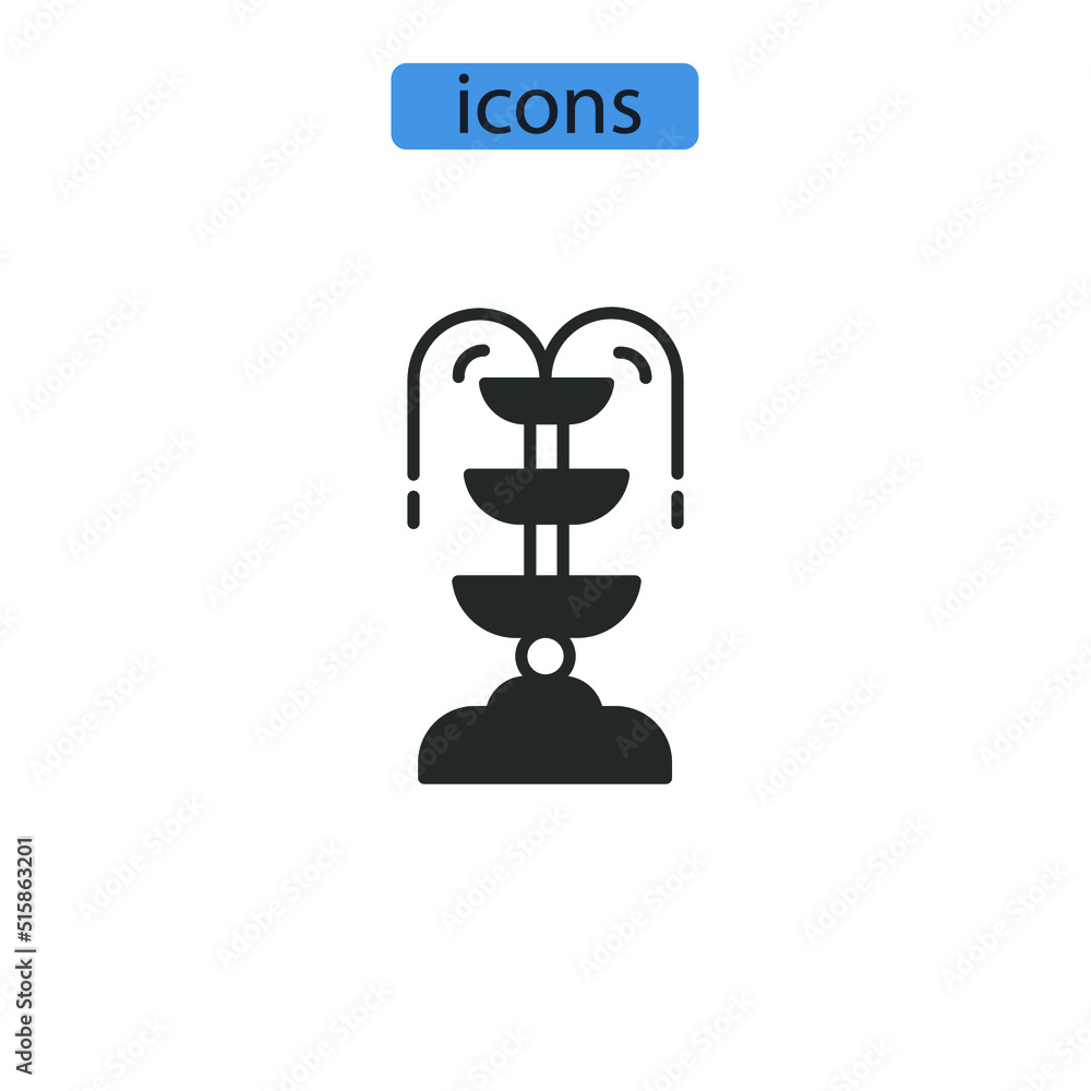 fountain icons symbol vector elements for infographic web fountain icons symbol vector elements for infographic web