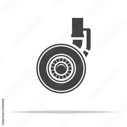 Airplane tire icon transparent vector isolated