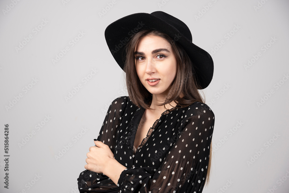 Portrait of brunette woman looking at camera Portrait of brunette woman looking at camera