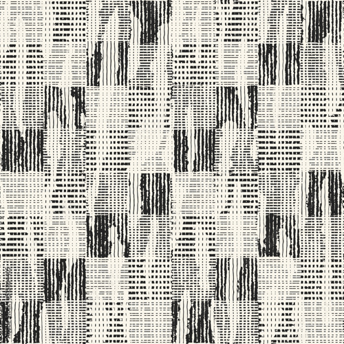 Monochrome Grained Textured Halftone Checked Pattern