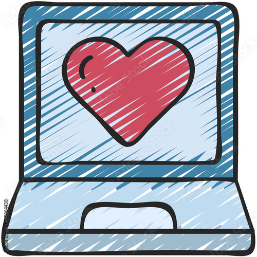 Laptop Love Icon