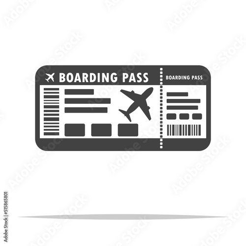 Flight ticket boarding pass icon transparent vector isolated
