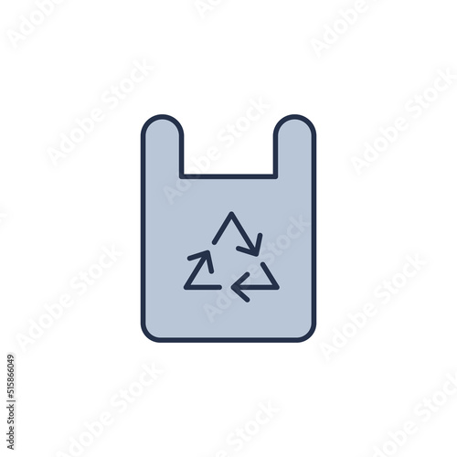 Recycle bag icon. High quality coloured vector illustration.