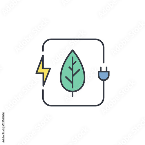 Green energy icon. High quality coloured vector illustration.