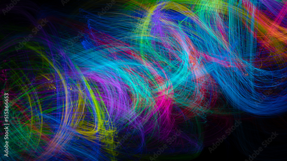 Naklejka premium Colorful light trails with motion blur effect. defocused 