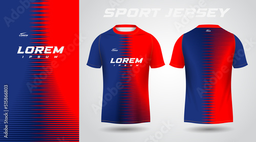 blue red t-shirt sport jersey design