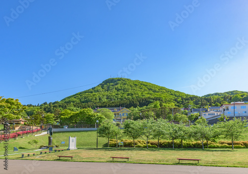 View of Mount Hakodate in Hakodate City, Hokkaido, Japan