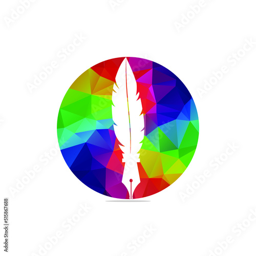 Obraz na plátně Feather Pen Logo Design