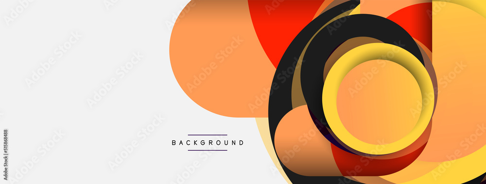 Vector round shapes circles minimal geometric background. Vector illustration for wallpaper banner background or landing page Vector round shapes circles minimal geometric background. Vector illustration for wallpaper banner background or landing page