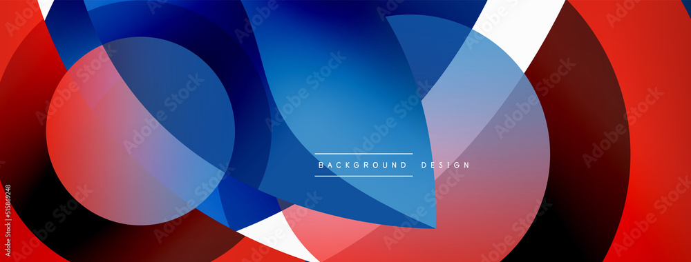 Obraz premium Creative geometric wallpaper. Minimal abstract background. Circle wave and round shapes composition vector illustration for wallpaper banner background or landing page