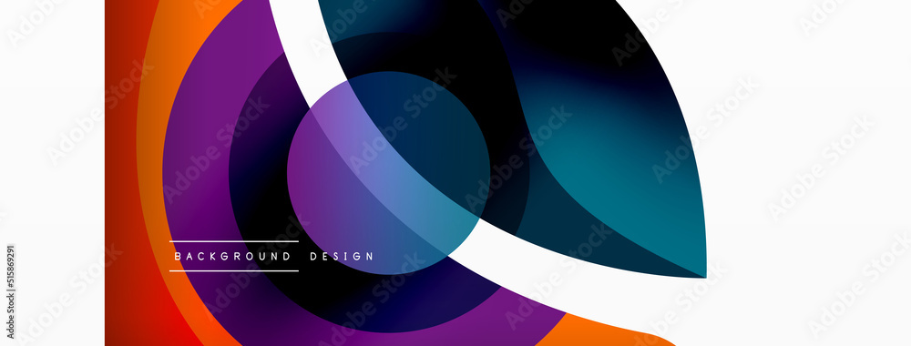Abstract background with color geometric shapes. Beautiful minimal backdrop with round shapes circles and lines. Geometrical design. Vector illustration Abstract background with color geometric shapes. Beautiful minimal backdrop with round shapes circles and lines. Geometrical design. Vector illustration