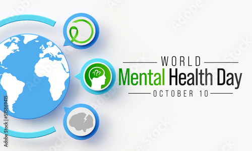 World Mental Health day is observed each year on October 10, mental illness is a health problem that significantly affects how a person feels, thinks, behaves, and interacts with others. 3D Rendering