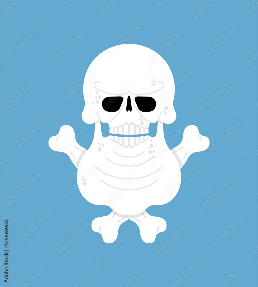 Fat skull. Thick skeleton head. Vector illustration Fat skull. Thick skeleton head. Vector illustration
