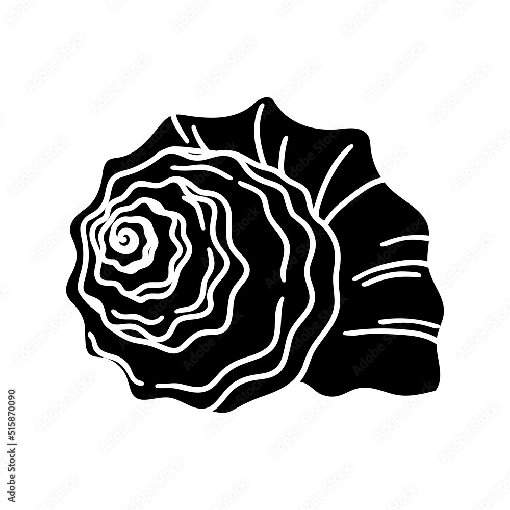 Snail shell silhouette, big shell. Isolated on white. Sea shellfish, icon. Snail shell silhouette, big shell. Isolated on white. Sea shellfish, icon.