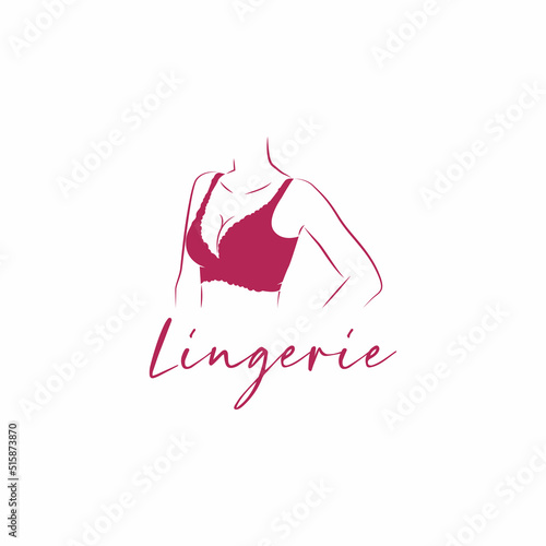 Lingerie lady bra Logo Vector Illustration Template