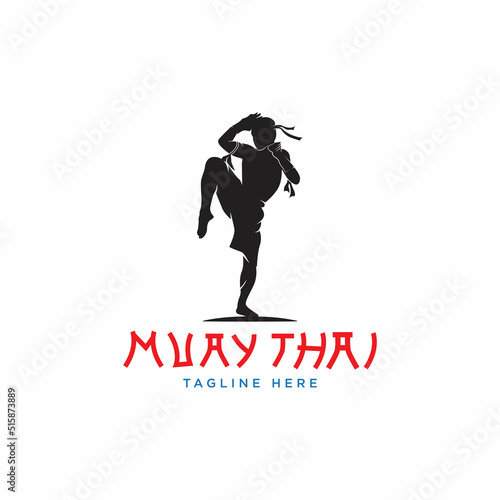 muay thai sports vector logo, Vector illustration