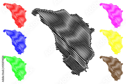 Mindoro island (Southeast Asia, Republic of the Philippines) map vector illustration, scribble sketch Mindoro map photo