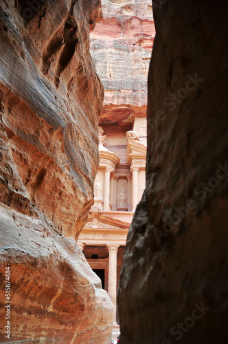 Photo of ancient Kazni temple in Petra, Jordan.