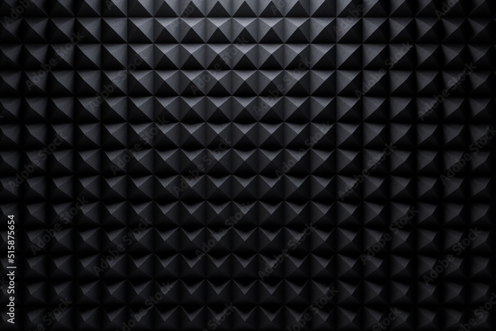 background texture black pyramid cubes. soundproofing sheets. 3d image. 3d render. background texture black pyramid cubes. soundproofing sheets. 3d image. 3d render.