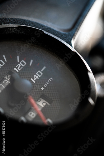 Modern race motorcycle speedometer detail photo
