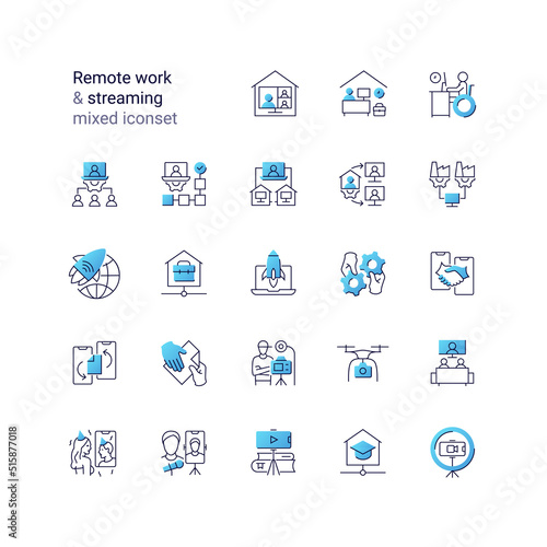 Remote work & streaming gradient mixed iconset