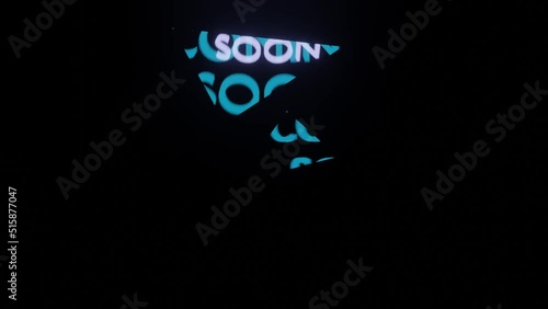 COMING SOON text animation sci-fi style background with bright lighting for video element, movie, glitch, element video, template.