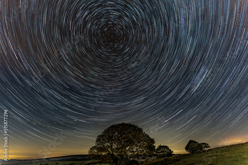 A star trail over the South Downs  © Frank