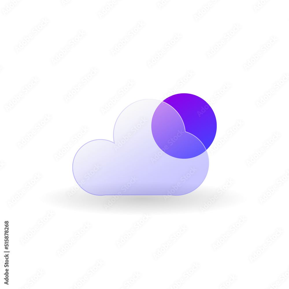 Gradient glass morphism weather icon design vector
