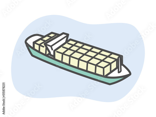 simple illustration of container ship