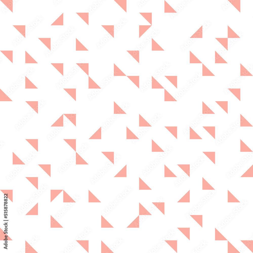 White seamless pattern with pink triangles. White seamless pattern with pink triangles.