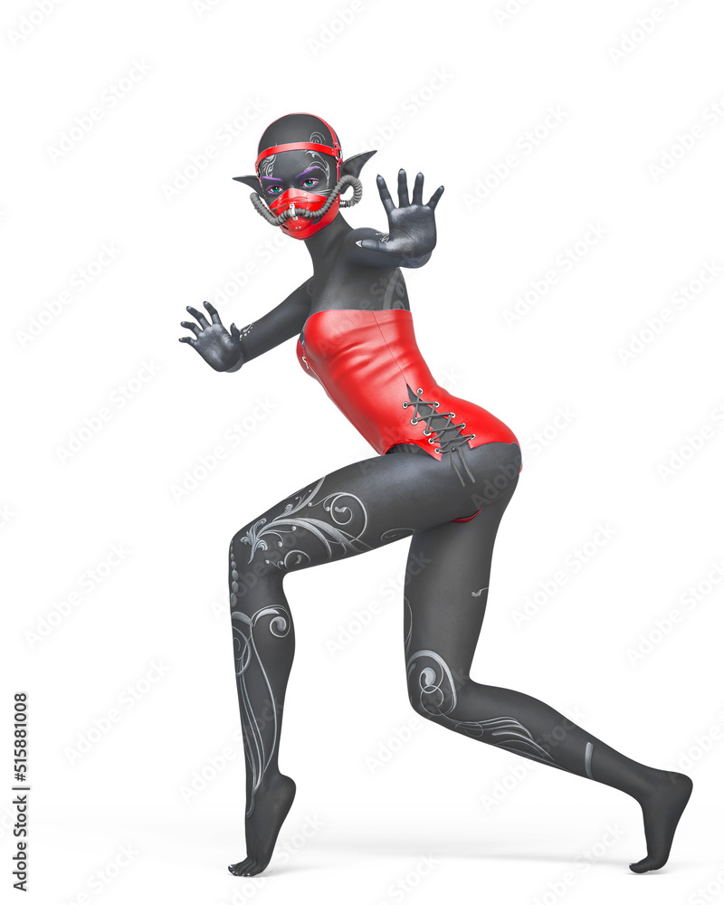 blue elf on action pose in white background blue elf on action pose in white background