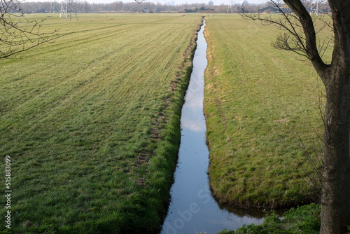 Ditch At A Farmland Around Driemond The Netherlands 15-3-2022