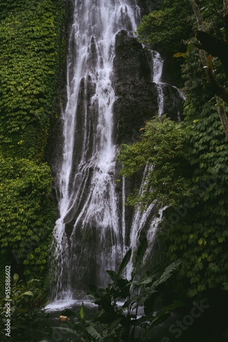 Mountain waterfall  Bali landscape  Indonesia. Tourism in Bali.