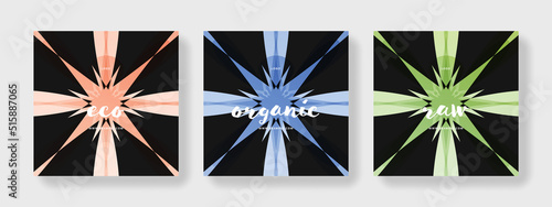 Abstract social media templates, editable square instagram and facebook posts, modern business web banners, for serious company, organised elements