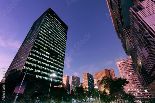 Office Buildings in Downtown Rio de Janeiro at Dusk