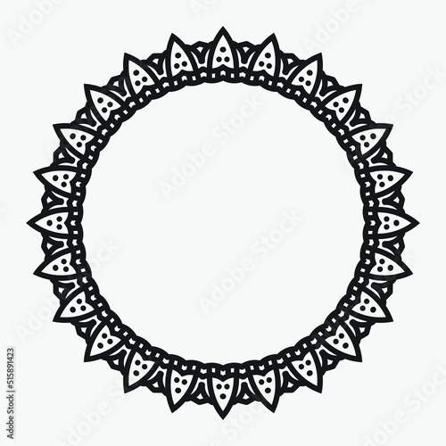 Round Decorative Border Frames with Clear Background. Ideal for vintage label designs.