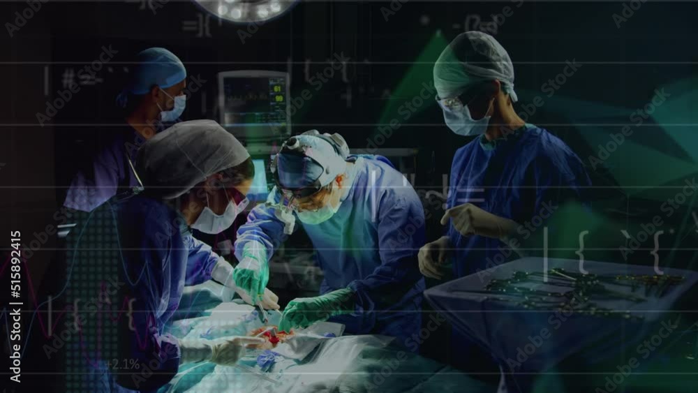 Animation of data processing over diverse surgeons during surgery Animation of data processing over diverse surgeons during surgery