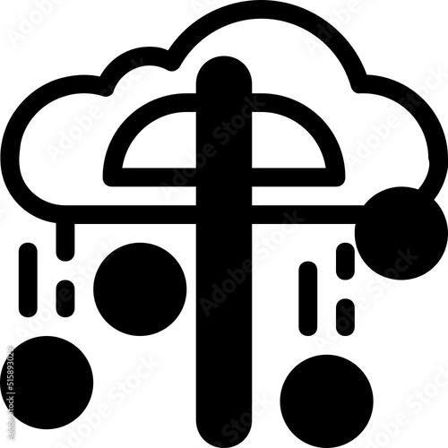cloud mining glyph icon