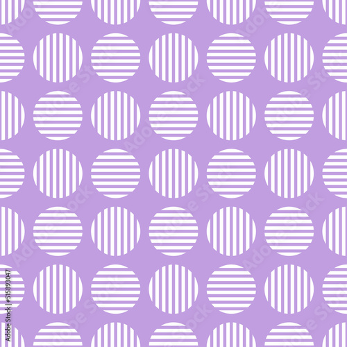 White circles seamless pattern with purple background.