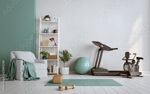 Fotografie Training at home with equipment
