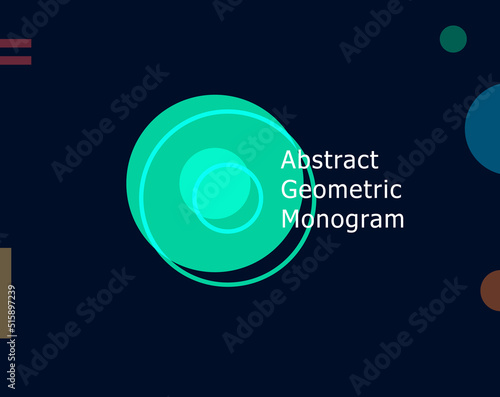 Abstract geometric letter O graphic concept. Color unusual shape for logo and monogram design template. Bauhaus or Memphis style geometric symbol. Vector illustration.