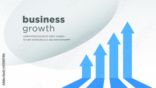 blue arrows of business sale growth photo