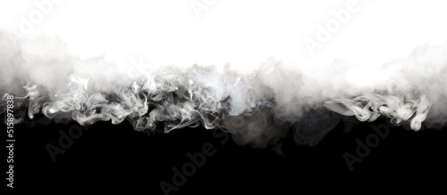 Abstract black and white smoke blot. Wave horizontal contrast copy space background..
