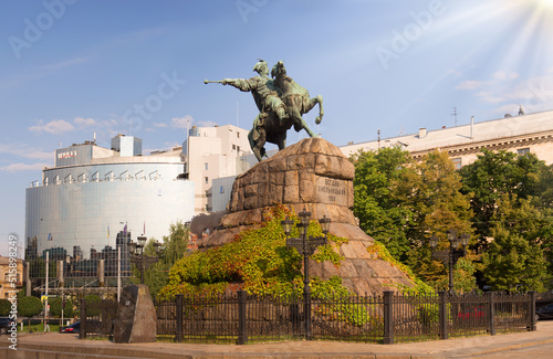 Kiev, Ukraine, 2018. Monument to Bohdan Khmelnitsky