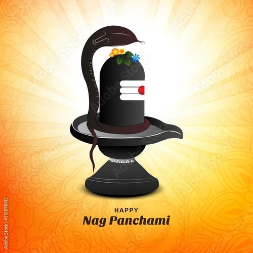 Beautiful nag panchami card on indian festival celebration background